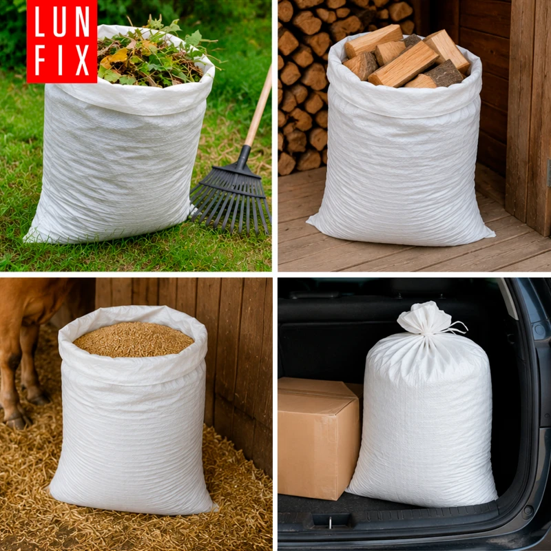 Worek na gruz 40 x 60 cm 30 g 63 g/m² biały 10 szt. - worek polipropylenowy, na piasek, zboże, odpady budowlane