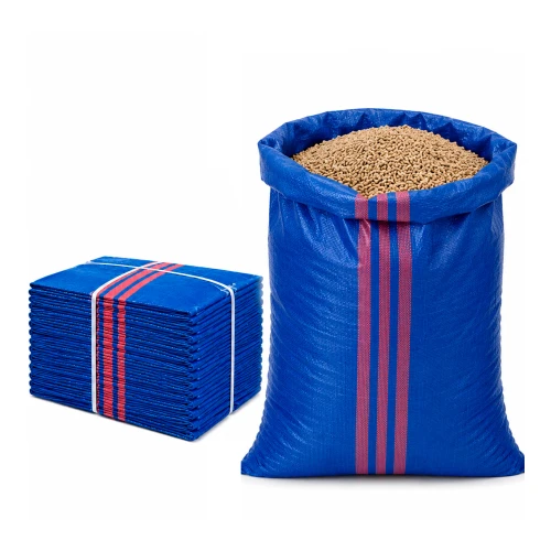 Bauschuttsack 65x105 cm 80 g 59 g/m² Blau 100 Stück - PP-Gewebesack, für Sand Getreide und Bauschutt