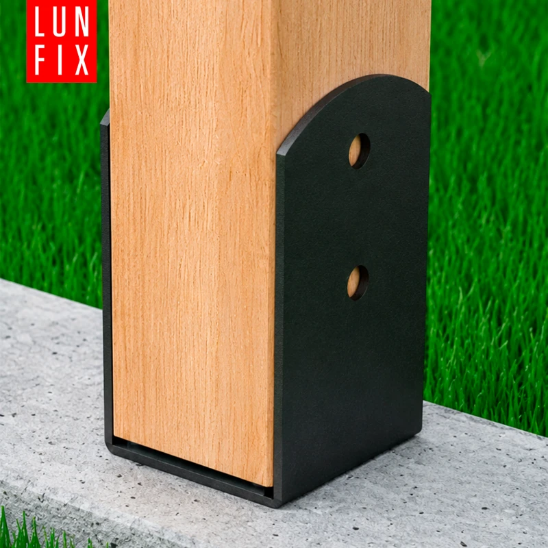 Podstawa słupa typu U 70x70x120x2,5 mm czarna PSOL – 4 szt.