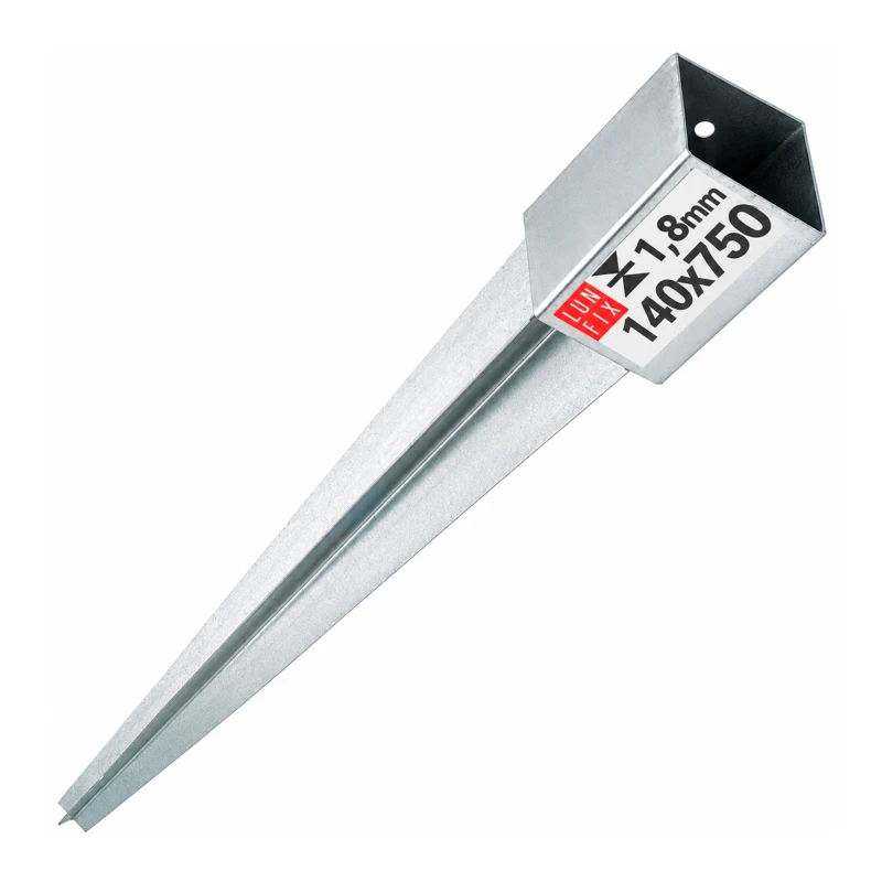 Einschlagbodenhülse 141x141x1,8x750 mm PSG7 - 1 Stück