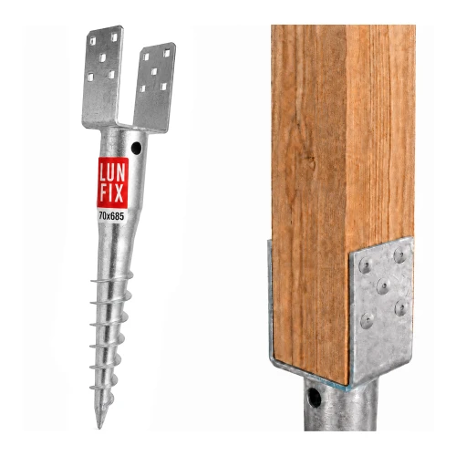 Einschraub-Pfostenträger für Erdreich 70x685 mm - 1 Stück