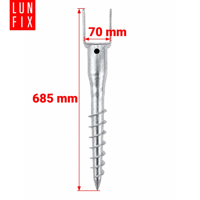 Einschraub-Pfostenträger für Erdreich 70x685 mm - 1 Stück