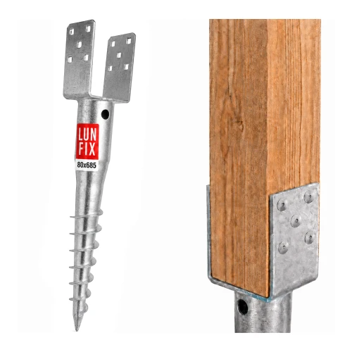 Einschraub-Pfostenträger für Erdreich 80x685 mm - 1 Stück