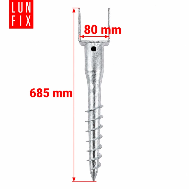 Podstawa słupa wkręcana do ziemi 80x685 mm – 1 szt.