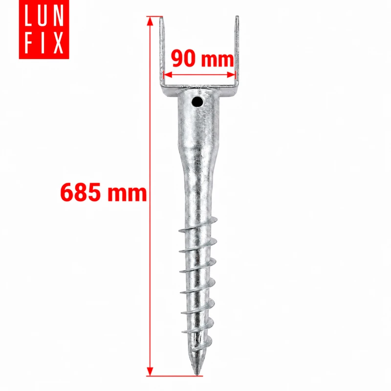 Einschraub-Pfostenträger für Erdreich 90x685 mm - 1 Stück