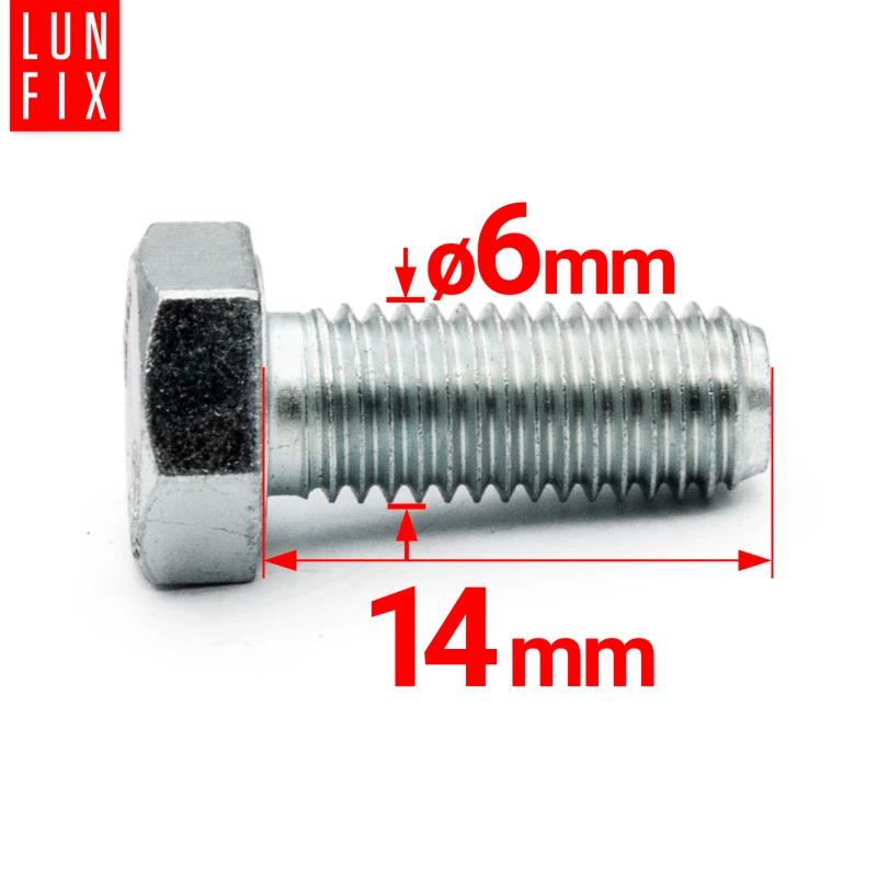 Sechskantschraube DIN 933 M6x14 Klasse 8.8 verzinkt - 1 kg
