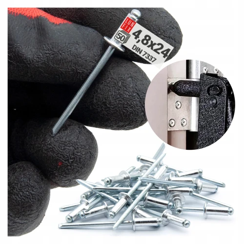 Aluminium Blindnieten DIN7337 4,8x24 mm 50 Stück Silber