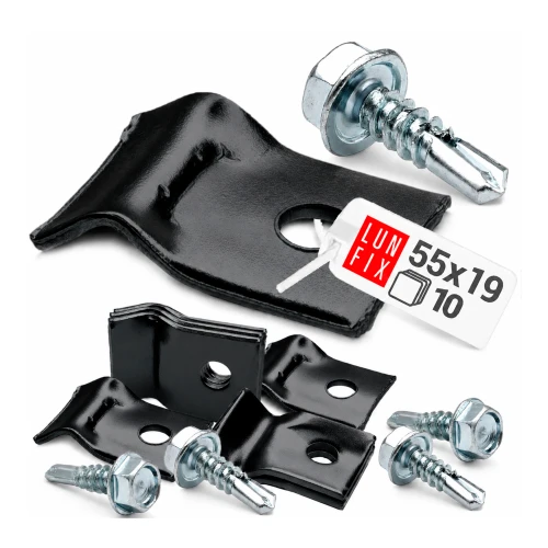 Metall-Drahthalter für Zaunpaneele 5,5x19 Schwarz 10 Stück