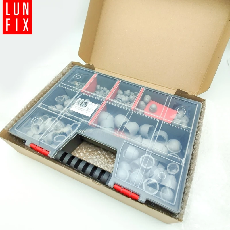 Schrauben-Abdeckkappen Set 245 Teile M5-M20 Grau Abdeckkappen 1 Packung