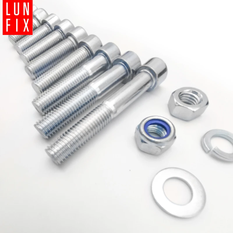 M12 Innensechskantschrauben Muttern Unterlegscheiben Set 390 Teile verzinkt + Organizer 1 Packung