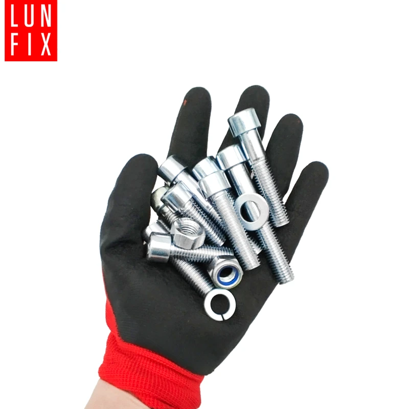 M12 Innensechskantschrauben Muttern Unterlegscheiben Set 390 Teile verzinkt + Organizer 1 Packung
