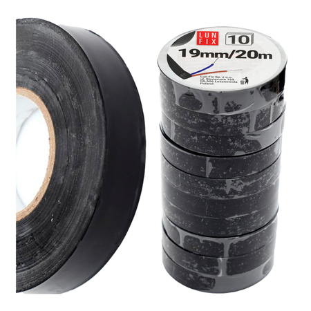 10x Isolierband Isoband Elektriker 20m x 19mm Schwarz
