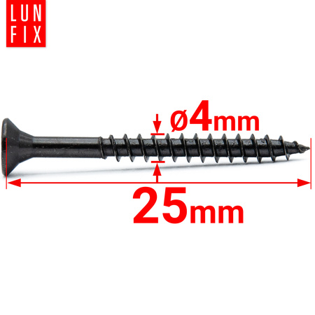 Universalschraube 4x25 mm Schwarz Verzinkt 100stk.
