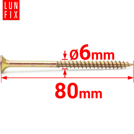 Universalschraube 6,0x80 mm 200 Stück Kreuzschlitz PZ3