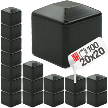 Pfostenkappen Schwarz 20x20 mm Eckig 100 stuck