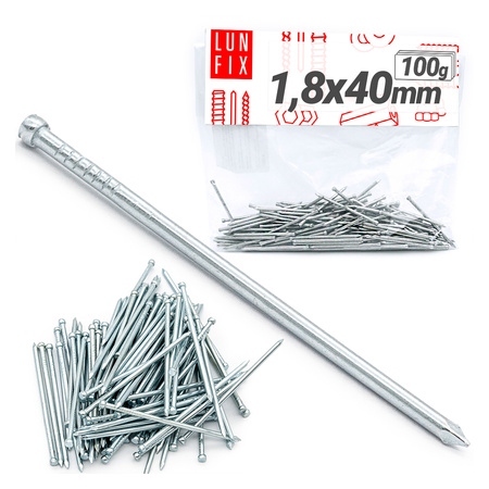 Sockelleisten Nägel 1,8x40 100g Silber Verzinkter