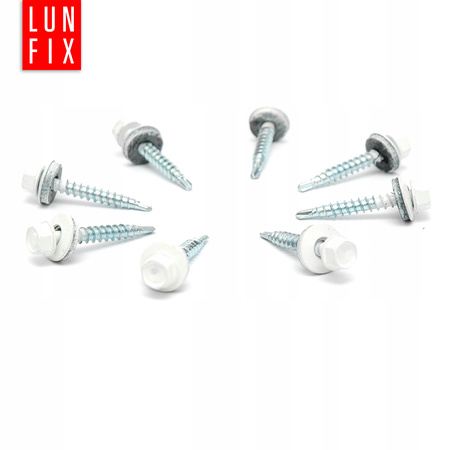 Trapezblechschrauben 4,8 x 35 mm 250 Stück Weiß RAL 9010