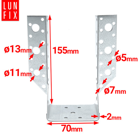 Balkenschuh Typ A 70x155 mm