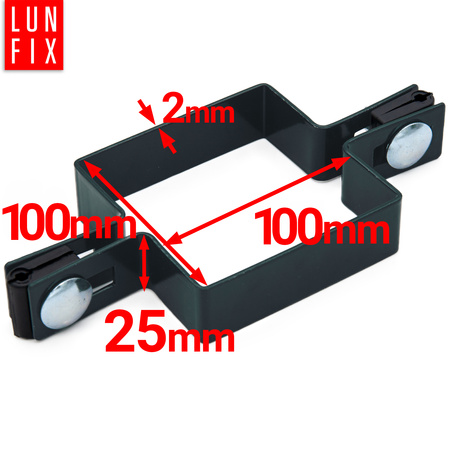 Mittelschelle Vierkant für 100x100 mm Pfosten Graphit