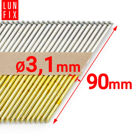 34° Grad Ringschaftnägel 3,1 x 90 mm Packung 2000