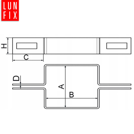 Mittelschelle Vierkant für 40x60 mm Pfosten Anthrazit