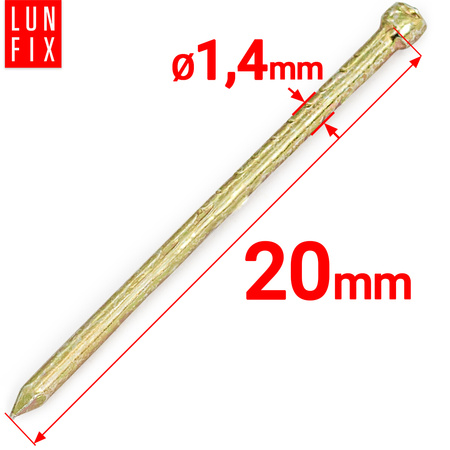 Stauchkopf Nägel 1,4x20 (1kg) Golden Verzinkter