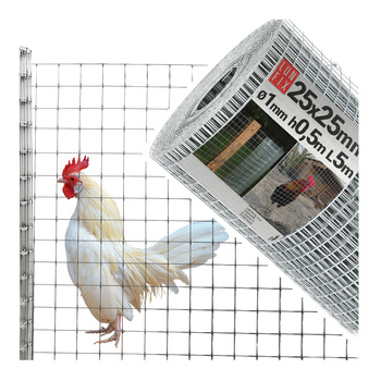 Volierendraht Hühnerdraht Verzinkt H50cm L5m Maschenweite 25x25mm Ø1mm