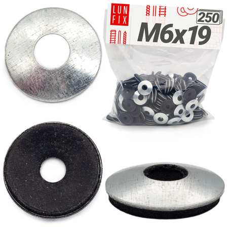 EPDM Unterlegscheiben M6 x 19mm 250