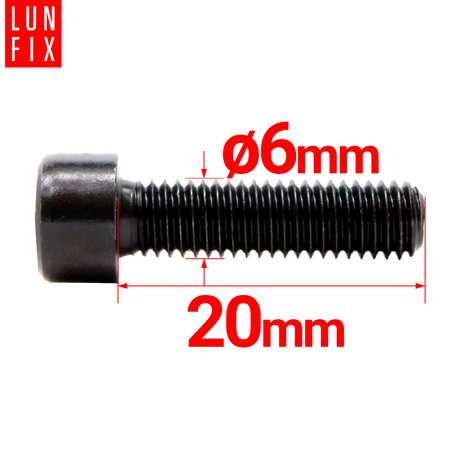 Zylinderkopfschrauben mit Innensechskant M6 20mm Shwarz Verzinkt DIN 912 Festigkeitsklasse 8.8 1 kg.