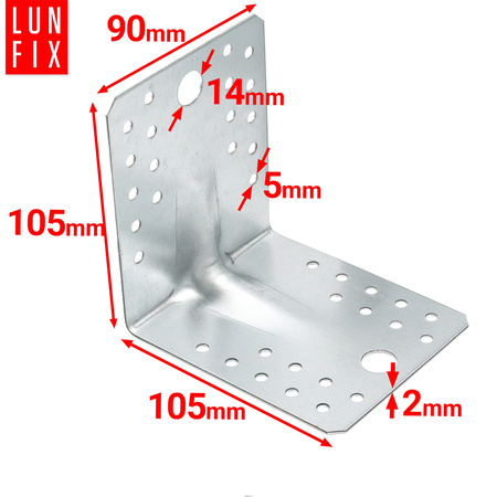 Winkelverbinder Lochplattenwinkel 105x105x90x2 10 Stück