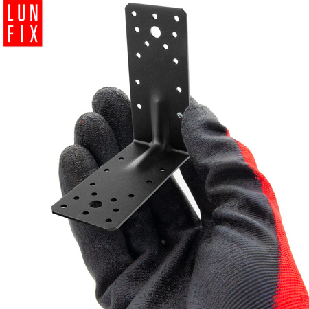 Shwarz Winkelverbinder Lochplattenwinkel 140x140x65x2 1stk