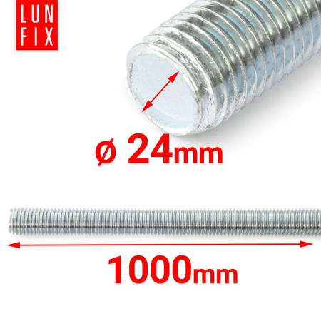 Gewindestange M24 x 1000 mm, 1 Stück | Festigkeitsklasse 4.8 | DIN 975