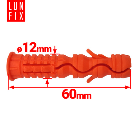 Dehnschrauben, Kunststoff-Expansionsrohr 12x60mm 100ks.