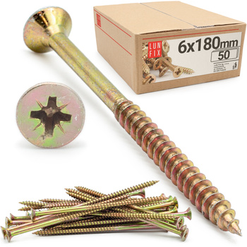 Universalschraube 6,0x180 mm 50 Stück Kreuzschlitz PZ3