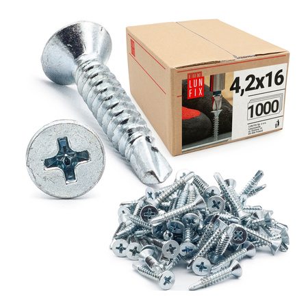 Blechschrauben mit Senkkopf 4,2 x 16 mm 1000 Stück DIN7504