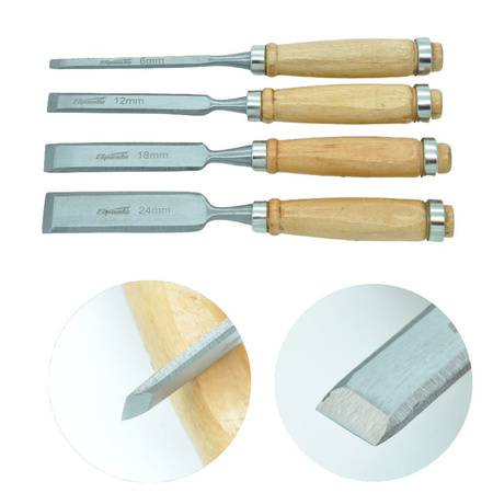 Zestaw dłut do drewna (6-12-18-24mm) 4 dłuta