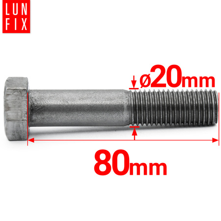 Sechskantschrauben M20x80 DIN 931 1 kg (ca.4 Stk.) Teilgewinde Klasse 4.8