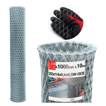 Unterputz-Metallgitter H1m L10m Streckmetall