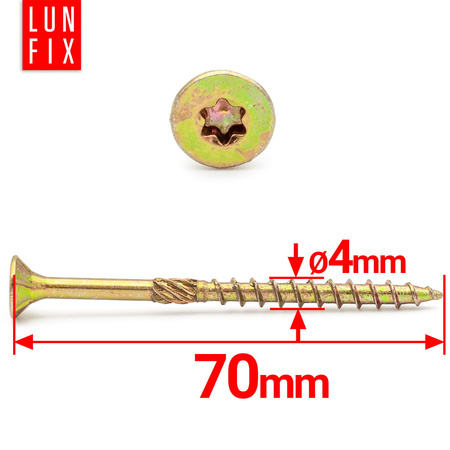 Spanplattenschrauben 4,0x70 mm 250 Stück TX20