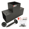 Montage Satz: Schwarz Eckverbinder T 12 x 12 cm + Schrauben