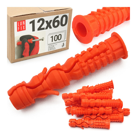 Dehnschrauben, Kunststoff-Expansionsrohr 12x60mm 100ks.