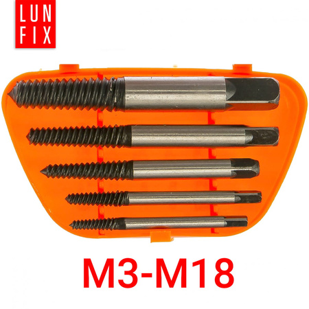 Wykrętaki do zerwanych i urwanych śrub, szpilek 5szt.