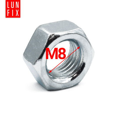Sechskantmutter M8 - 5 Kg (ca.1075 Stk.) Festigkeit 8 Verzinkter Stahl, Regelgewinde DIN 934