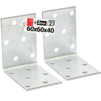 Breitwinkel Eckwinkel Verzinkt 60x60x40x2mm 2stk.