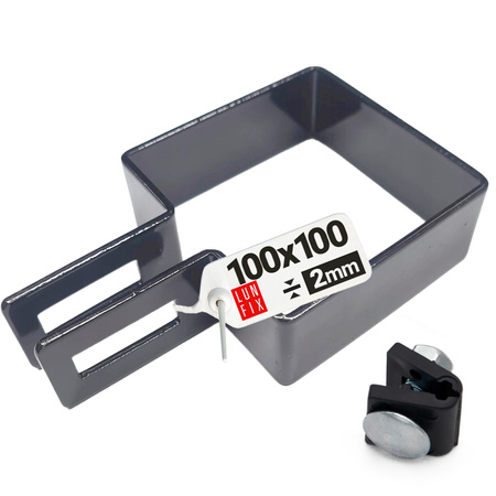 Endschelle Vierkant für 100x100 mm Pfosten Graphit