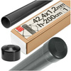 Słupek ogrodzeniowy okrągły fi 42 1,2mm grubości 2m 200cm grafitowy