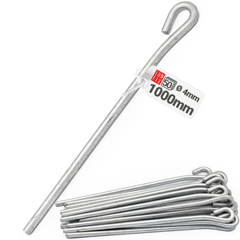 50 x 1000 mm Befestigungsdraht mit Öse für Ankerschnellabhänger 4mm