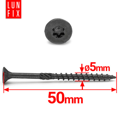 Shwarz spanplattenschrauben 5x50 50stk.