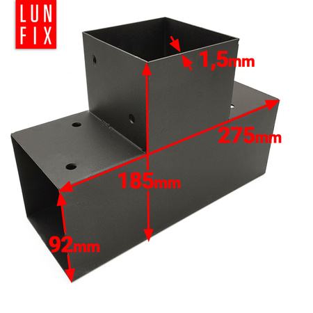 Montage Satz: Schwarz Eckverbinder T 9 x 9 cm + Schrauben