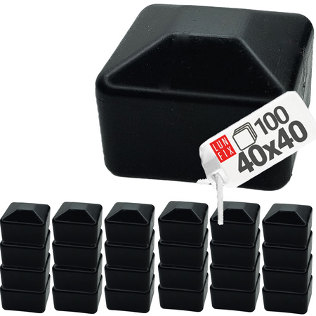 Pfostenkappen Schwarz 40x40 mm 100 Stück